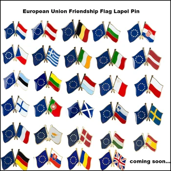 10 бр./лот жени за значка с флага на Европейската приятелство 10 бр./лот