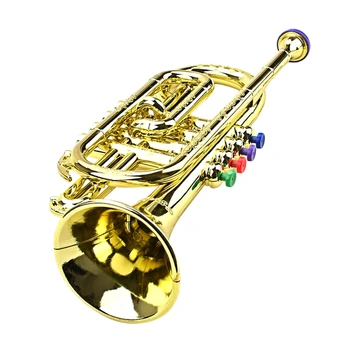 Детски тръбен рог, комплект Тръби от ABS, със златно покритие, детска музикална играчка за предучилищна възраст