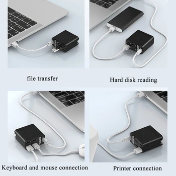 A0KB 4x USB + 60 W Type-C PD Бързо Зарядно Устройство за 4 Порта USB 2.0 Хъб, Скорост на предаване 480 Mbps за Преносими КОМПЮТРИ, Мобилни Телефони, Таблети