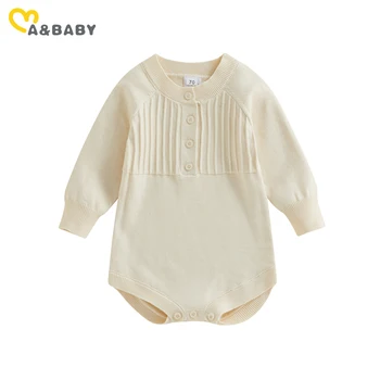 ma & baby 0-24 м, гащеризон копчета за новородените момичета и момчета, мек вязаный гащеризон с дълги ръкави, есенно-пролетно облекло