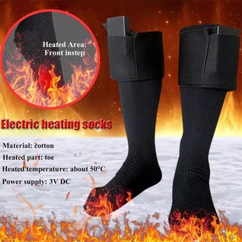 Дебели Чорапи С Електрически Нагревател, Чорапи, Батерии За Жени И Мъже, Зимни Чорапи На Открито, Колоездене, Спортни Чорапи С Подгряване