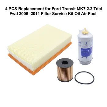 Комплект за поддръжка на филтри от 4 теми, Смяна на Масло, Въздух, Гориво за Ford Transit MK7 2.2 Tdci Fwd 2006-2011